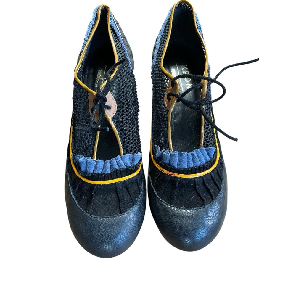 Anthropologie KRON By Kronkron Multicolor Suede Leather Heels SZ 41 (10.5-11 US)